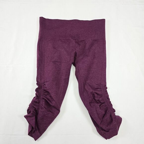 Lululemon Women's Ebb And Flow Crop Athletic Leggings Pants Burgundy Size 6 - Picture 1 of 9